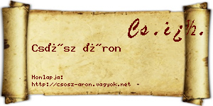 Csősz Áron névjegykártya